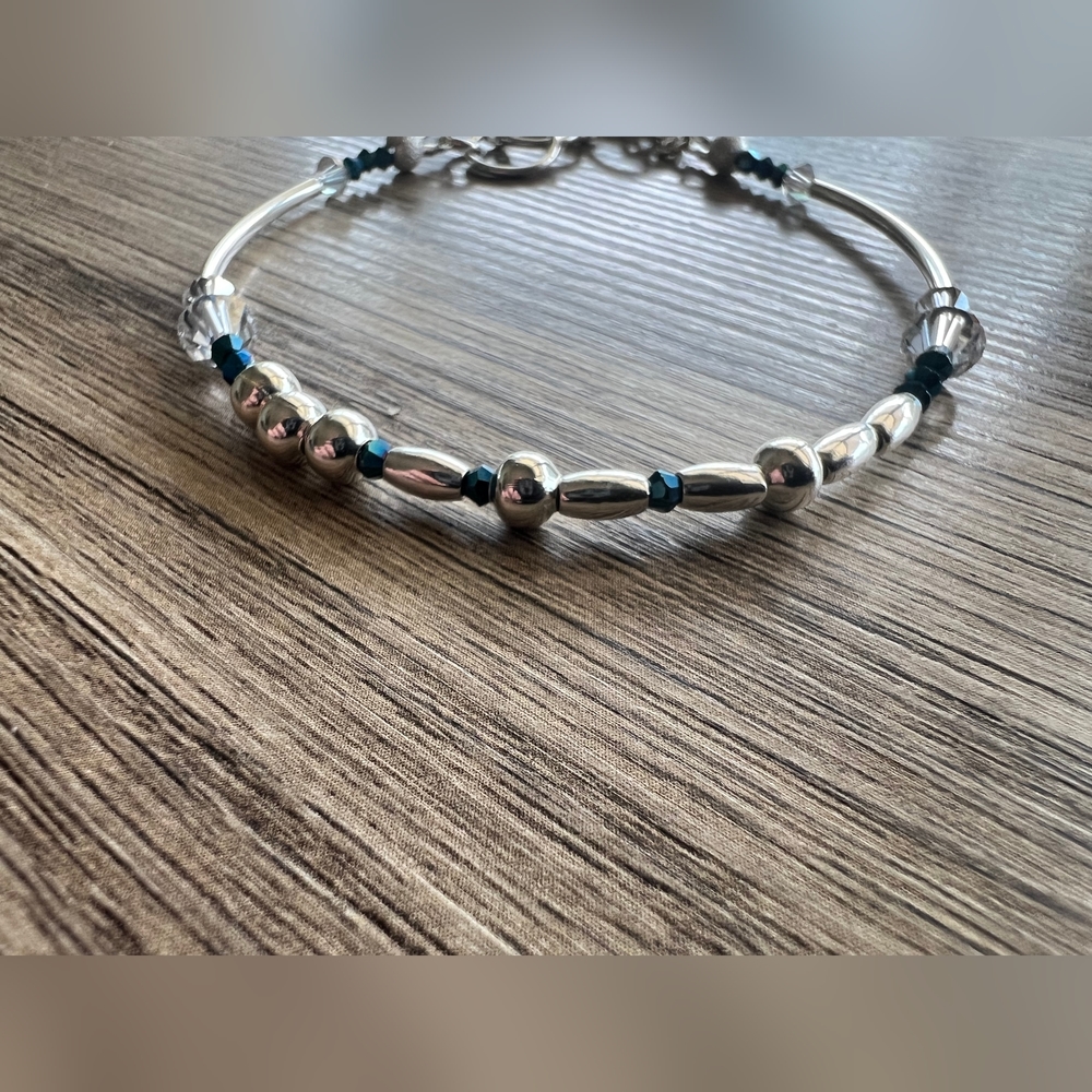 Silver plated Bracelet- Secret Message "Stay" Morse Code